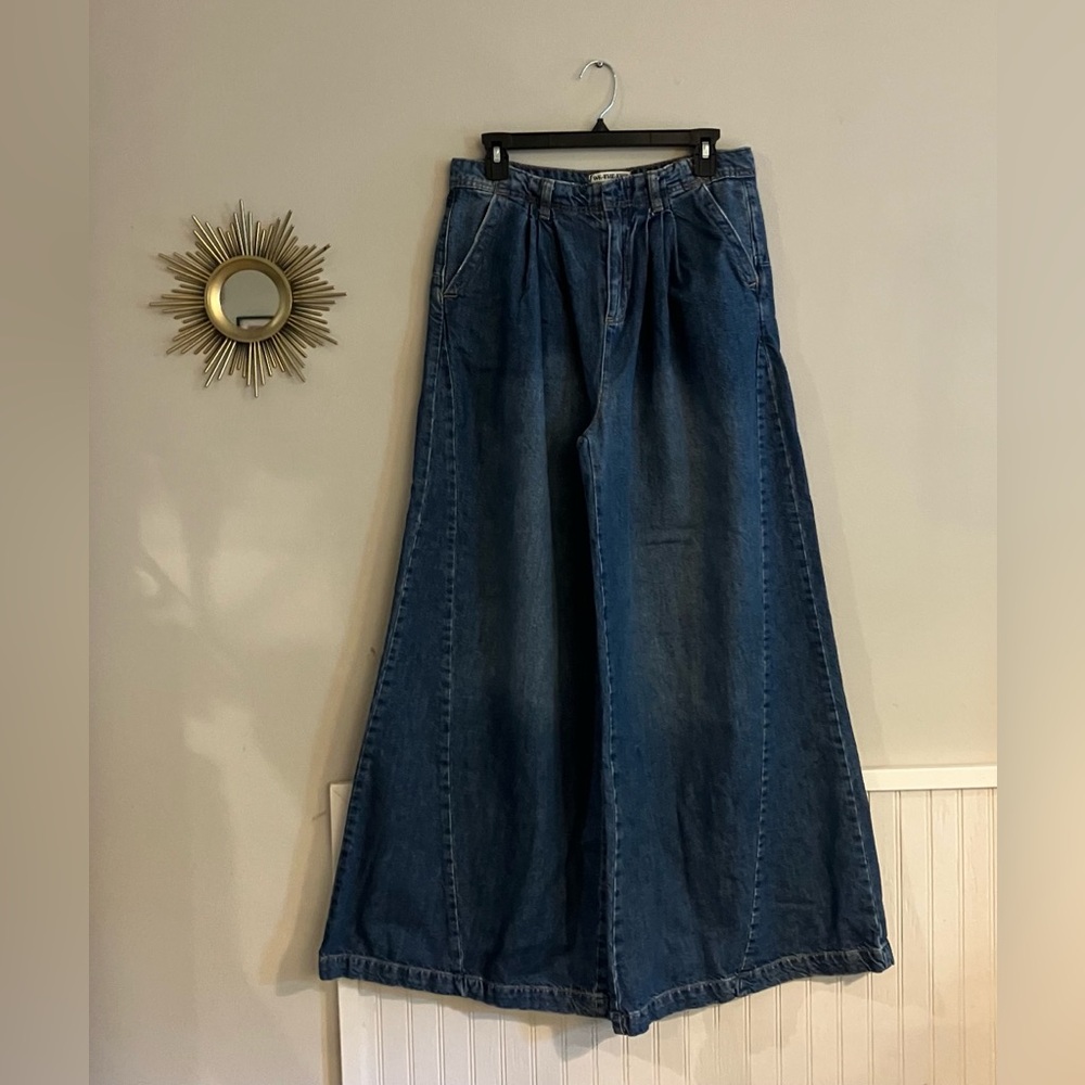 We The Free Blue Flare & Wide Leg Jeans